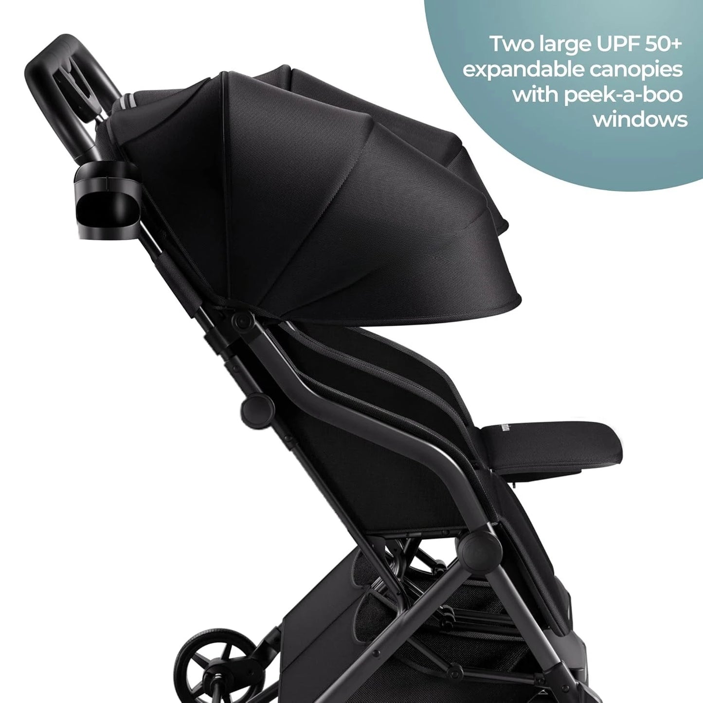 Double Stroller,Lightweight Side by Side Stroller for Newborn and Toddler,Easy Fold, Spacious Seats with Recline, UPF50+ Canopy