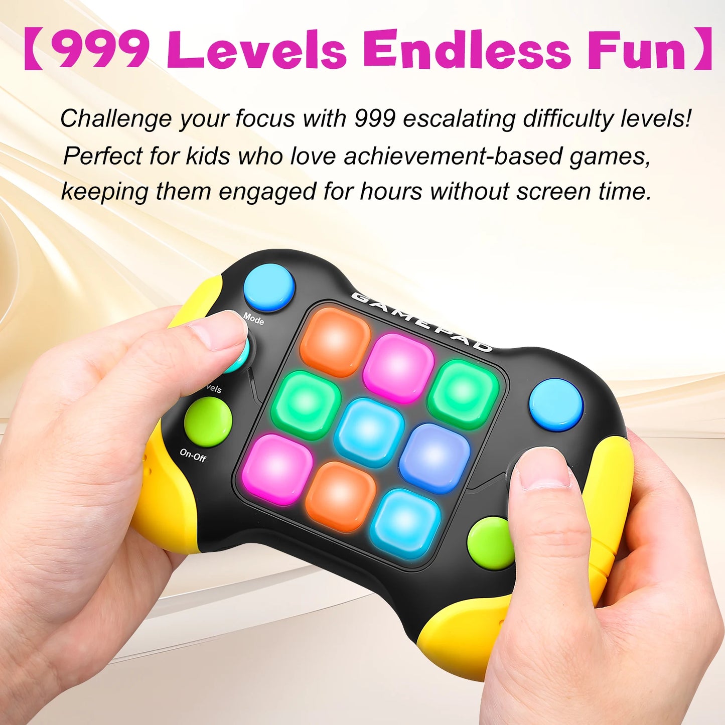 Electronic pop-up game light up play fidget toys, handheld games for children adults Push button gamepads press push games,5 mode