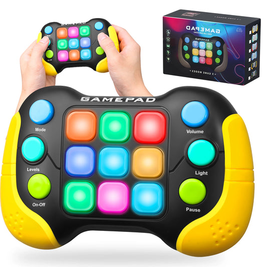 Electronic pop-up game light up play fidget toys, handheld games for children adults Push button gamepads press push games,5 mode
