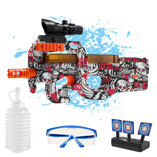 High Speed P90 Electric Gel Balls Gun Toys, Automatic & Manual Dual Modes Water Bullets Blaster, Outdoor Shooting Games, Gitts