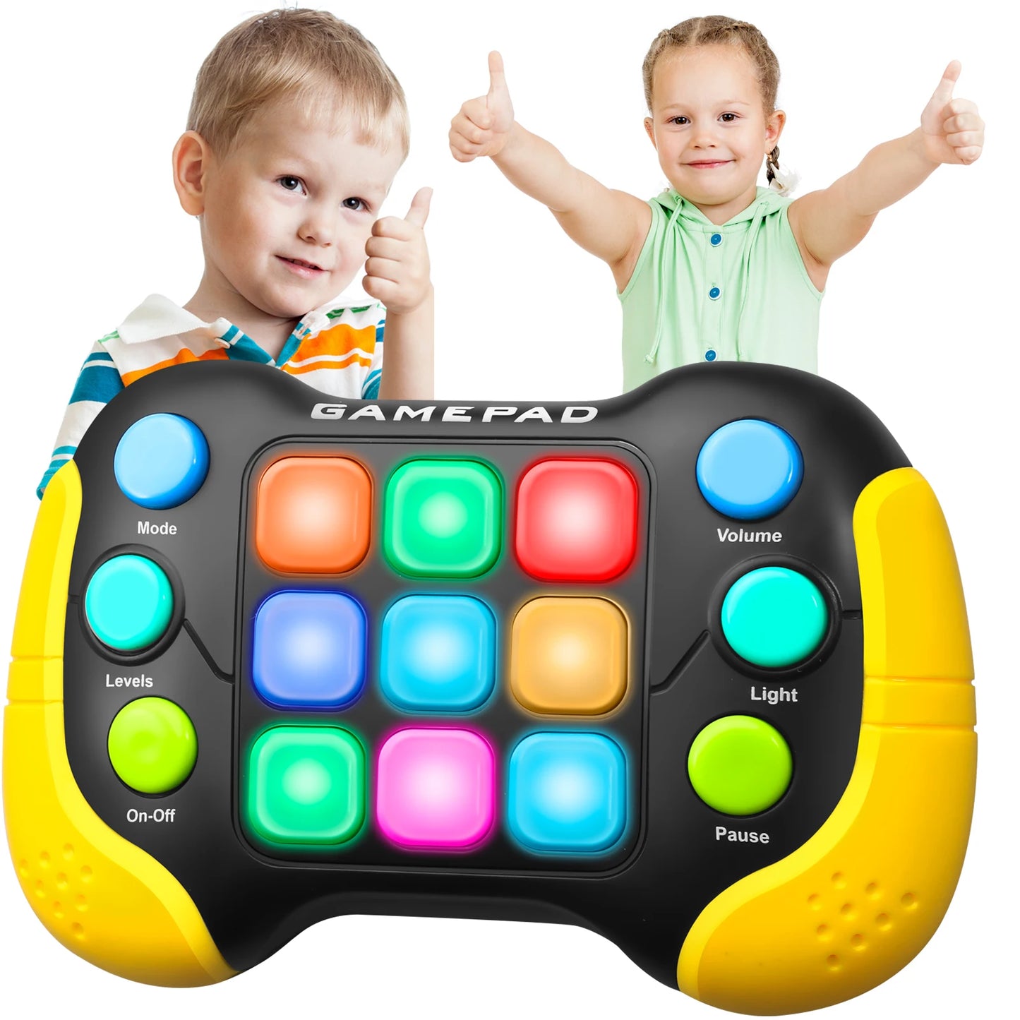 Electronic pop-up game light up play fidget toys, handheld games for children adults Push button gamepads press push games,5 mode