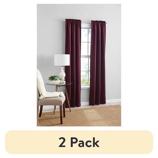 (2 pack) Room Darkening Grommet Single Curtain Panel, Brown