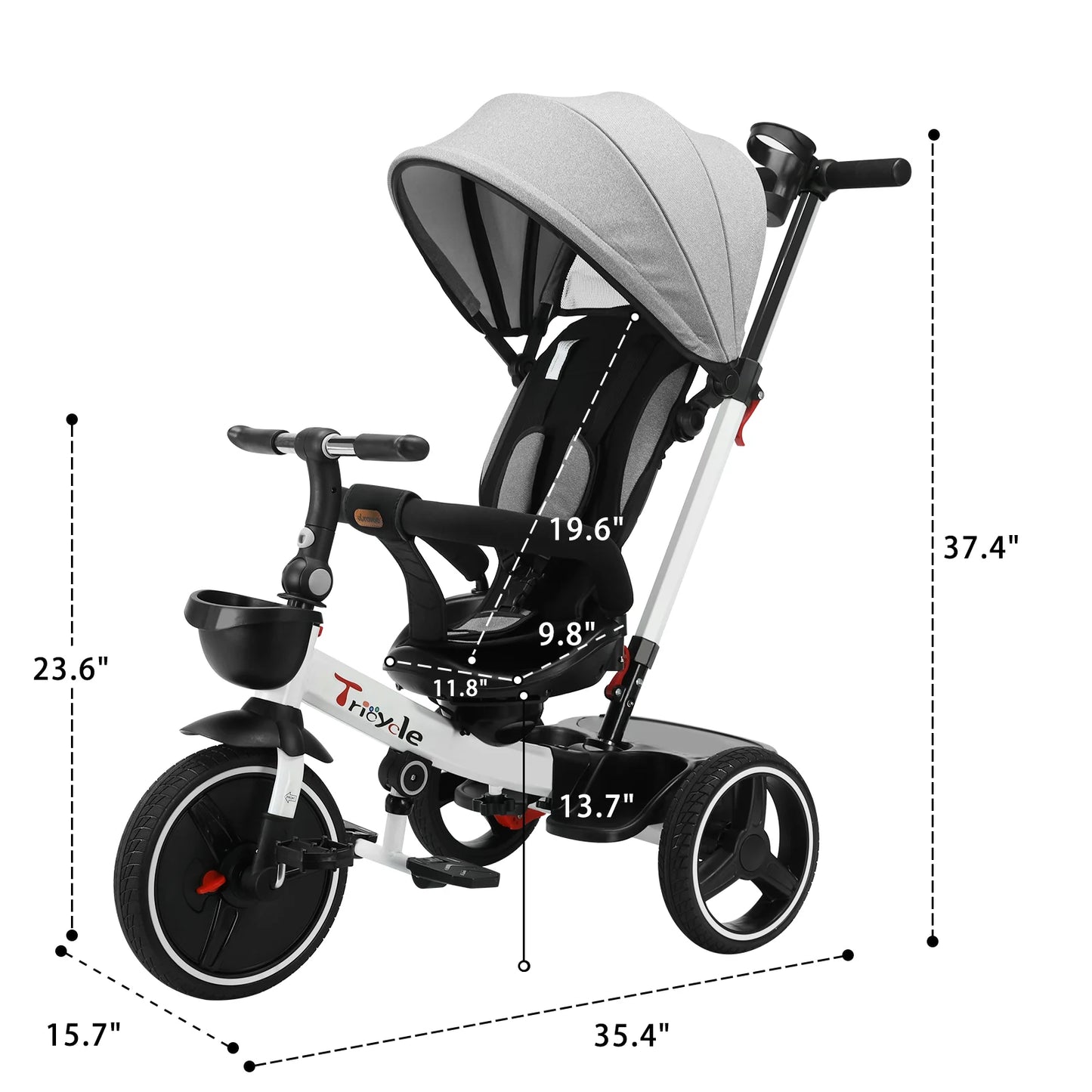 Baby Stroller Tricycle Bike, 360 Degree Rotation Sitting & Lying,Celerity Disassembly & Assembly,18-60 Months,HLF6018