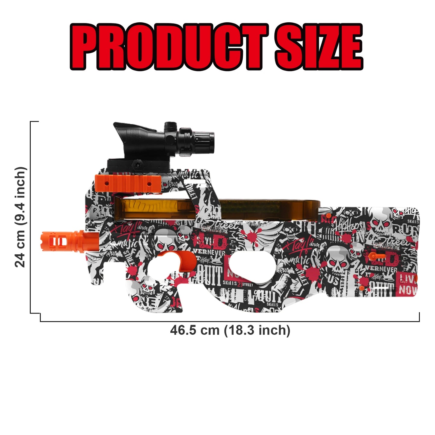 High Speed P90 Electric Gel Balls Gun Toys, Automatic & Manual Dual Modes Water Bullets Blaster, Outdoor Shooting Games, Gitts